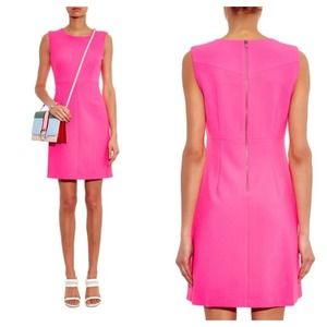 Diane Von Furstenberg Carrie Sheath Dress 14 Hot Orchid Pink Sleeveless Mini
